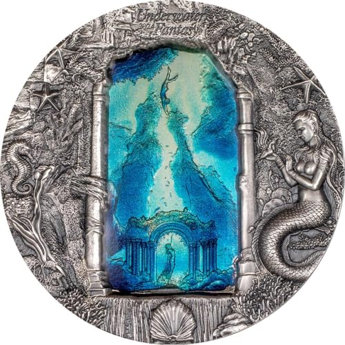 Power Coin Mermaids Underwater Fantasy 3 Oz Silber Münze 20$ Palau 2024 von Power Coin