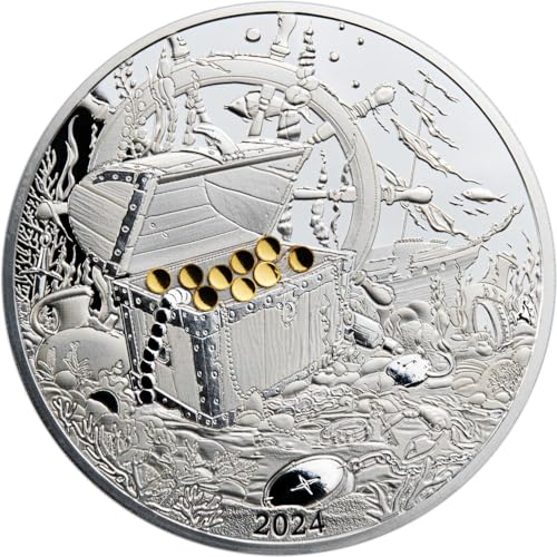 Power Coin Ocean Lost Treasure 2 Oz Silber Münze 5$ Barbados 2024 von Power Coin