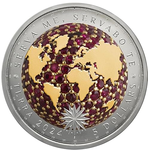 Power Coin Ruby Precious Earth Terra 1 Oz Silber Münze 5$ Tokelau 2024 von Power Coin