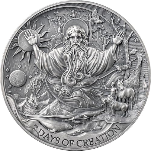 Power Coin Seven Days of Creation Bible Stories 2 Oz Silber Münze 2000 Francs Cameroon 2024 von Power Coin
