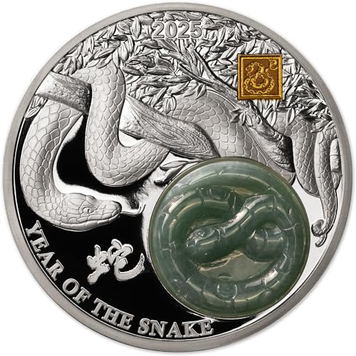 Power Coin Snake Jade Chinese Lunar Year 2 Oz Silber Münze 25 Franken Burundi 2025 von Power Coin
