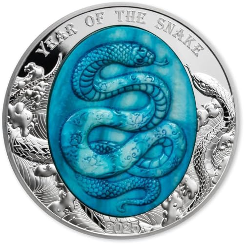 Power Coin Snake Perlmutt Lunar Year 5 Oz Silber Münze 25$ Solomon Islands 2025 von Power Coin
