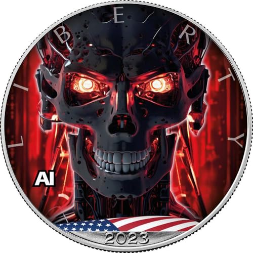 Power Coin Terminator Artificial Intelligence 1 Oz Silber Münze 1$ Usa 2023 von Power Coin