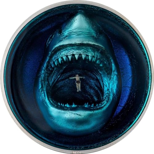 Power Coin Thalassophobia Phobias Haifisch 2 Oz Silber Münze 10$ Palau 2024 von Power Coin