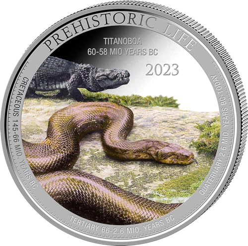 Power Coin Titanoboa Prehistoric Life Coloured 1 Oz Silber Münze 20 Francs Congo 2023 von Power Coin