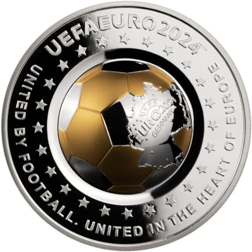 Power Coin UEFA Euro Dome Shape Silber Münze 100 Tenge Kazakhstan 2024 von Power Coin
