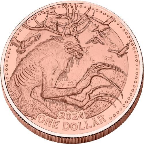 Power Coin Wendigo Native American Myth 5 Oz Kupfer Münze 1$ Usa 2024 von Power Coin