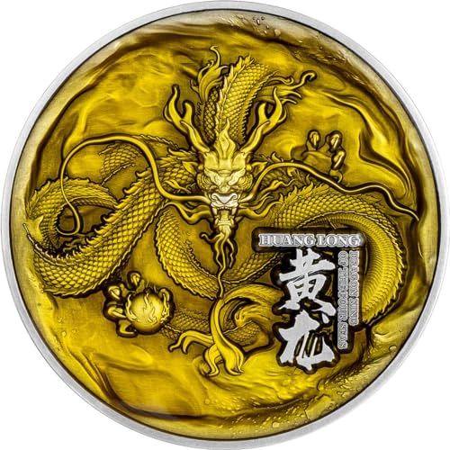 Power Coin Yellow Dragon Huang Long 2 Oz Silber Münze 10000 Francs Chad 2024 von Power Coin