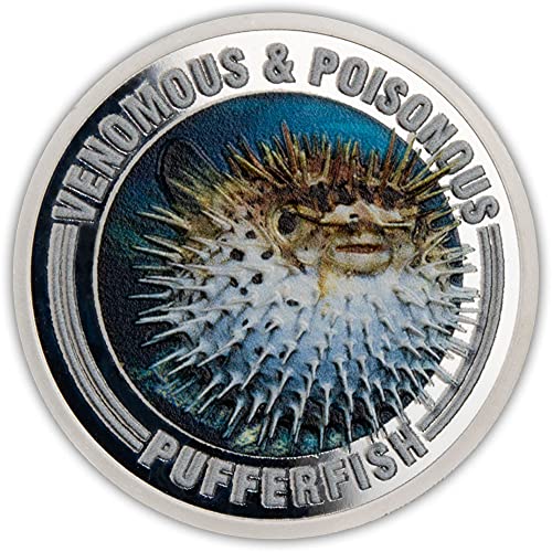 Pufferfish Kugelfisch Venomous and Poisonous ½ Oz Silber Münze 1$ Samoa 2022 von Power Coin