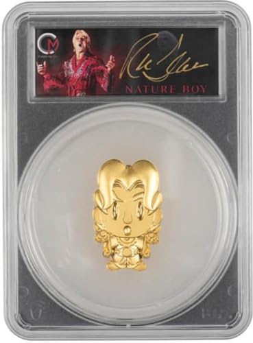 RIC Flair Chibi Gilded Autographed Graded Pcgs Proof Ultra Cameo 70 2 Oz Silber Münze 5$ Niue 2023 von Power Coin