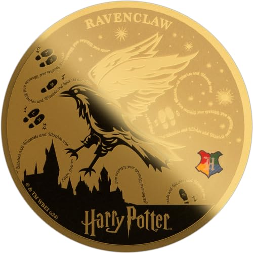 Ravenclaw Harry Potter 1/200 Oz Gold Münze 25$ Tala Samoa 2024 von Power Coin