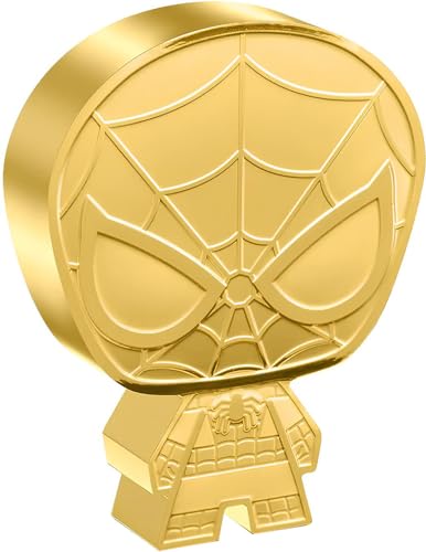 Spider Man Chibi Gilded Marvel Peter Parker 1 Oz Silber Münze 2$ Niue 2023 von Power Coin