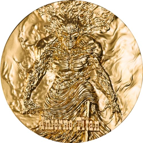 Unleash The Fiery Power of Inferno Titan Gilded 2 Oz Silber Münze 2000 Francs Cameroon 2024 von Power Coin