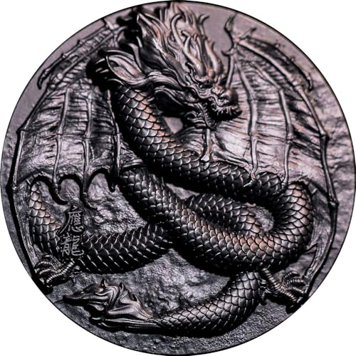 Winged Dragon Protection 5 Oz Silber Münze 18888 Franken Chad 2024 von Power Coin