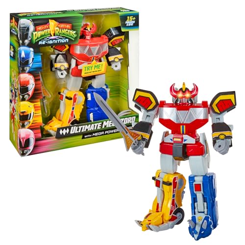 Power Rangers, Riesen-Figur mit Gelenken, mit Zubehör und elektronischen Funktionen, 30 cm, Modell Megazord, für Kinder ab 4 Jahren, PWG01 Power Rangers, Riesen-Figur mit Gelenken, mit Zubehör und elektronischen Funktionen, 30 cm, Modell Megazord, für Kinder ab 4 Jahren, PWG01 von Power Rangers