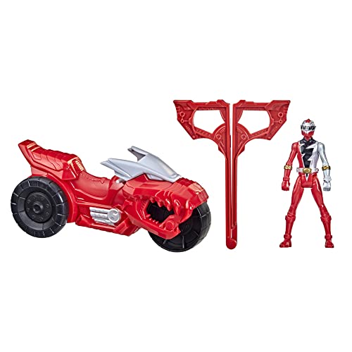 Power Rangers Dino Fury Rip N Go T-Rex Battle Rider and Dino Fury Red Ranger 15-cm-Scale Vehicle and Action Figure Toys, Multicolor (F4213) von Power Rangers