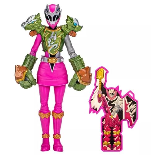 Power Rangers Dino Fury Smash Armor Pink Ranger Actionfigur, Spielzeug, inspiriert von TV-Show, mit Waffenzubehör, ab 4 Jahren von Power Rangers