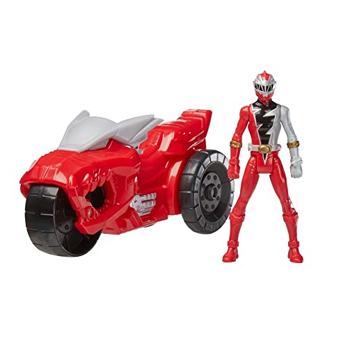 Power Rangers Dino Fury Rip N Go T-Rex Battle Rider and Dino Fury Red Ranger 15-cm-Scale Vehicle and Action Figure Toys, Multicolor (F4213) von Power Rangers