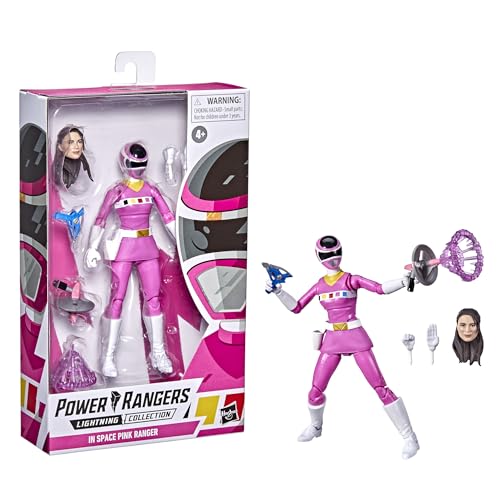 Power Rangers Lightning Collection In Space Pink Ranger 15,2 cm Premium Sammelfigur Spielzeug mit Zubehör, Kinder ab 4 Jahren, RXZER23, Cranberry von Power Rangers