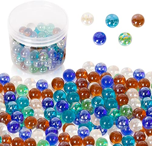 powerking Glasmurmeln, 100 Stück, Glasmurmeln, 1,4 cm, bunte Katzenaugen, Glasmurmeln für Kinder für Spielzeug/Spiel/Spiel/Pflanze/Heimdekoration, 5 Farben von powerking