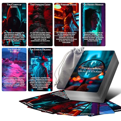 Powerful True Crime Conspiracy Orakelkarten, The Hidden Clue Oracle Deck für Anfänger, Orakelkarte mit Bedeutungen auf ihnen von Powerful