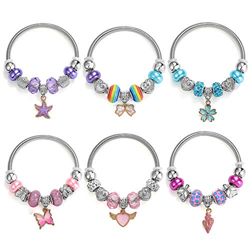Powerking Armband Mädchen, Pandora Mädchen Schmuck Perlen Armbänder Set Mitbringsel als Geburtstagsgeschenk für Kinder und kleine Mädchen 6 Stück Powerking Armband Mädchen, Pandora Mädchen Schmuck Perlen Armbänder Set Mitbringsel als Geburtstagsgeschenk für Kinder und kleine Mädchen 6 Stück von Powerking