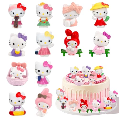 12 Stück Katze Cake Topper Mini Figuren, Mini He-llo Kitty Tortendeko, Kuchendekoration, Kitty Geburtstagsdeko, Torten Deko für Mädchen Kinder Geburtstags Geschenk 12 Stück Katze Cake Topper Mini Figuren, Mini He-llo Kitty Tortendeko, Kuchendekoration, Kitty Geburtstagsdeko, Torten Deko für Mädchen Kinder Geburtstags Geschenk von Powmag