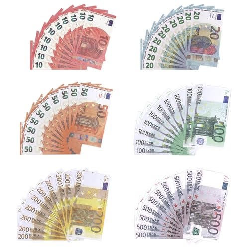 150 Blätter Spielgeld, Kaufmannsladen Spielen Deko, 10/20/50/100/200/500 für Kaufmannsladen Kinder, für Kaufladen Zubehör von Powmag