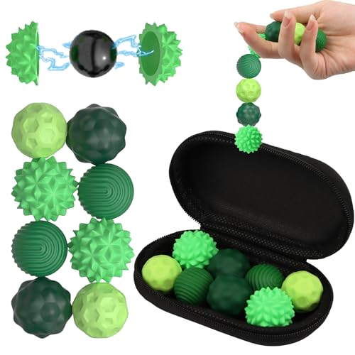 8 Stück Magnetische Fidget Toys, Anti Stress Sensorik Spielzeug, Magnetkugeln Stressball, Silikon Stressabbau Erwachsene Kinder, Autismus Toy für Zuhause & Büro von Powmag