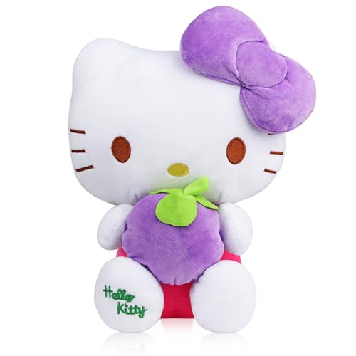 Hello Kitty Plüschtier, Hellokitty Kuscheltier, 30cm Kawaii Cat Plush, Plüsch Groß für Kinder, Hello Kitty Plushie Spielzeug für Mädchen Geburtstag Party (Mangostan) von Powmag