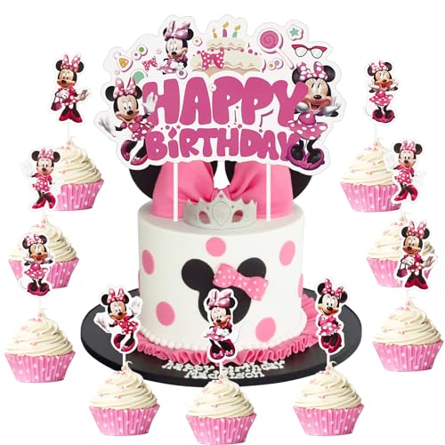 Minni-e Kuchen Deko, Tortendeko Mädchen, Kinder Cake Topper GeburtstagSet für Cupcakes und Muffin Deko Geburtstag, Cake Deko für Mädchen Kindergeburtstag Party Dekoration Minni-e Kuchen Deko, Tortendeko Mädchen, Kinder Cake Topper GeburtstagSet für Cupcakes und Muffin Deko Geburtstag, Cake Deko für Mädchen Kindergeburtstag Party Dekoration von Powmag