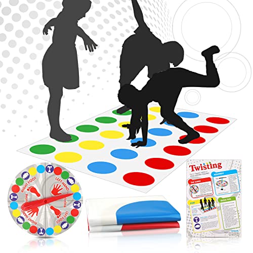 Twisting Spiele Balance Floor Spiel Pad,Bodenspiel mit Spielmatte,Teamspiel,Familienspiel,Lustiges Spiel für Kindergeburtstage,Partyspiel für Familien Twisting Game für Kinder & Erwachsene
