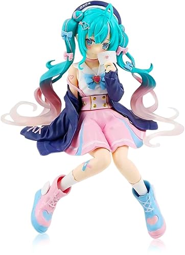 Powmag Hatsune Mi-ku Figure, Cartoon Anime Figuren, Super Charmant Anime Figur Statue, Puppe Spielzeug Desktop Dekorationen für Anime Fans Kinder Mädchen Geburtstag Geschenk (Grün) von Powmag