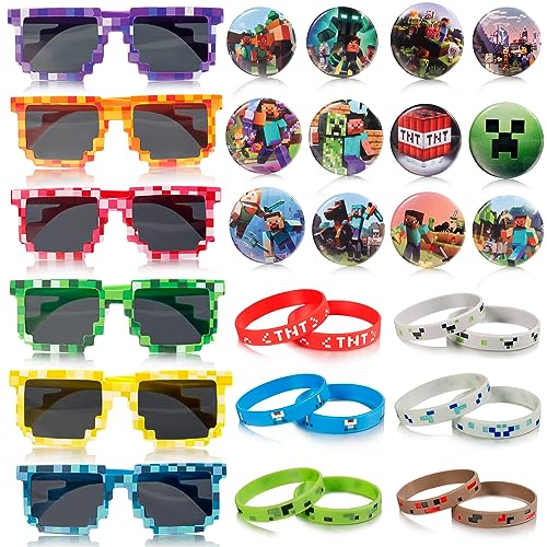 Powmag Kindergeburtstag Mitgebsel, 30pcs Party Deko Geburtstag, Geburtstagsdeko Spielzeug 12 Abzeichen, 12 Armbänder, 6 Brillenfür Jungen und Mädchen Party Favors Set Powmag Kindergeburtstag Mitgebsel, 30pcs Party Deko Geburtstag, Geburtstagsdeko Spielzeug 12 Abzeichen, 12 Armbänder, 6 Brillenfür Jungen und Mädchen Party Favors Set von Powmag