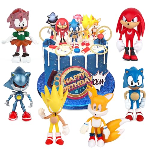 Powmag So-nic Tortendeko Figuren, Mini Figuren Set, So-nic Figuren Set, 6 Stücke Mini Figurines Cake Toppers, Tortendeko Kinder Geburtstag Junge, Partydekorationen, Spielzeug, Geschenke Powmag So-nic Tortendeko Figuren, Mini Figuren Set, So-nic Figuren Set, 6 Stücke Mini Figurines Cake Toppers, Tortendeko Kinder Geburtstag Junge, Partydekorationen, Spielzeug, Geschenke von Powmag