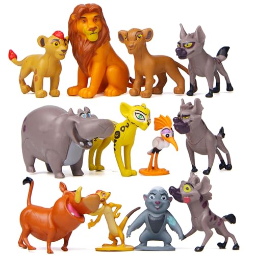 Powmag Lion Figuren Cupcake Toppers, König der Löwen Tortenfigur, Figuren Set Torten, Kuchendekorationszubehör für Kindergeburtstage von Powmag