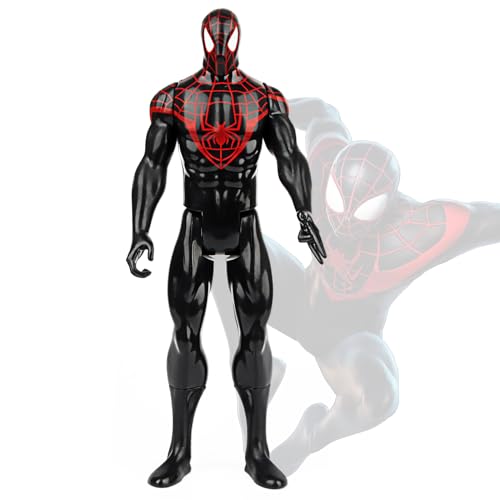 Spiderboy Miles Morales Figur, Marvel Avengers Titan Hero Serie Figuren, Spider Actionfiguren Spielzeug, 30 cm Große Superhelden Action-Figur, für Kinder ab 4 Jahren von Powmag