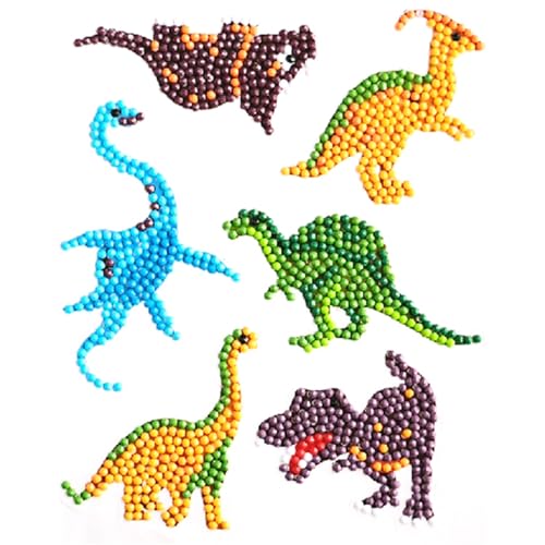 Diamond Painting Stickerset, Motiv Dinosaurier, Bastelset zum Gestalten von Aufklebern mit Glitzersteinchen, für Kinder ab 5 Jahren von Pracht Creatives Hobby