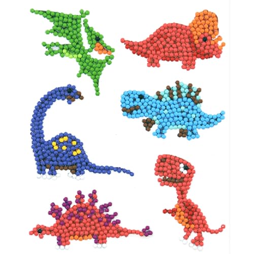 Pracht Creatives Hobby Diamond Painting Stickerset, Motiv Dinosaurier, Bastelset zum Gestalten von Aufklebern mit Glitzersteinchen, für Kinder ab 5 Jahren von Pracht Creatives Hobby