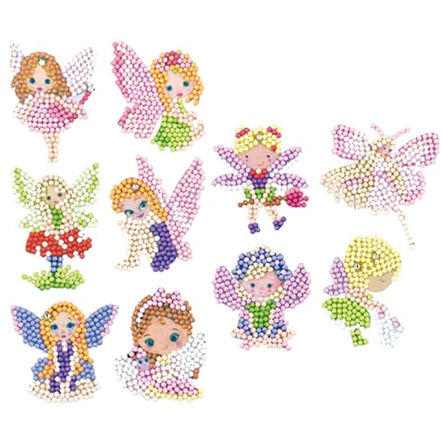 Diamond Painting Stickerset, Motiv Feen, Bastelset zum Gestalten von Aufklebern mit Glitzersteinchen, für Kinder ab 5 Jahren von Pracht Creatives Hobby