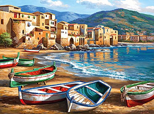 Malen nach Zahlen - 4670-40081 - Profi "Spiaggia della citta", DIY Bild ca. 40 x 32,5 cm groß, inkl. 7 Acryl-Farben, Pinsel und bedrucktem Malkarton, ideal für Erwachsene und Fortgeschrittene Malen nach Zahlen - 4670-40081 - Profi "Spiaggia della citta", DIY Bild ca. 40 x 32,5 cm groß, inkl. 7 Acryl-Farben, Pinsel und bedrucktem Malkarton, ideal für Erwachsene und Fortgeschrittene von Pracht Creatives Hobby