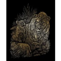 PRACHT Kratzbild Löwe mit Jungen gold 20x25cm von Pracht Creatives Hobby