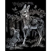 PRACHT Kratzbild Rehkitz silber 20x25cm von Pracht Creatives Hobby
