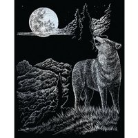 PRACHT Kratzbild Wolf silber 20x25cm von Pracht Creatives Hobby