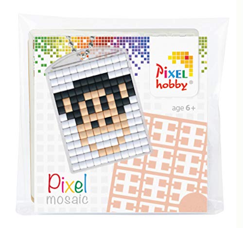 Pixel P23005 Mosaik Medaillon Affe, Schlüsselanhänger für Kinder zum Selbstgestalten, kinderleichtes Stecksystem, ohne Bügeln und Kleben, Steinchen aus Biokunststoff von Pracht Creatives Hobby