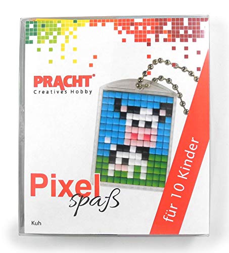 Pixel P90058-03501 Spaß Bastelset Kuh, mit 10 Medaillons zum Pixeln, einfaches Stecksystem ohne Bügeln und Kleben, für Kindergeburtstag, Bastelnachmittag, Schulen und Kitas Pixel P90058-03501 Spaß Bastelset Kuh, mit 10 Medaillons zum Pixeln, einfaches Stecksystem ohne Bügeln und Kleben, für Kindergeburtstag, Bastelnachmittag, Schulen und Kitas von Pracht Creatives Hobby