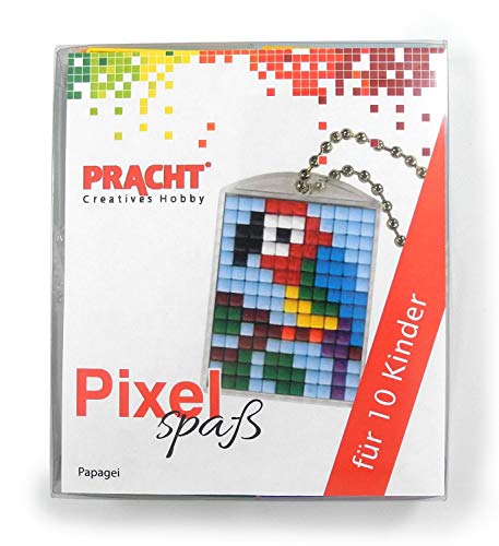 Pixel P90058-07501 Spaß Bastelset Papagei, mit 10 Medaillons zum Pixeln, einfaches Stecksystem ohne Bügeln und Kleben, für Kindergeburtstag, Bastelnachmittag, Schulen und Kitas Pixel P90058-07501 Spaß Bastelset Papagei, mit 10 Medaillons zum Pixeln, einfaches Stecksystem ohne Bügeln und Kleben, für Kindergeburtstag, Bastelnachmittag, Schulen und Kitas von Pracht Creatives Hobby