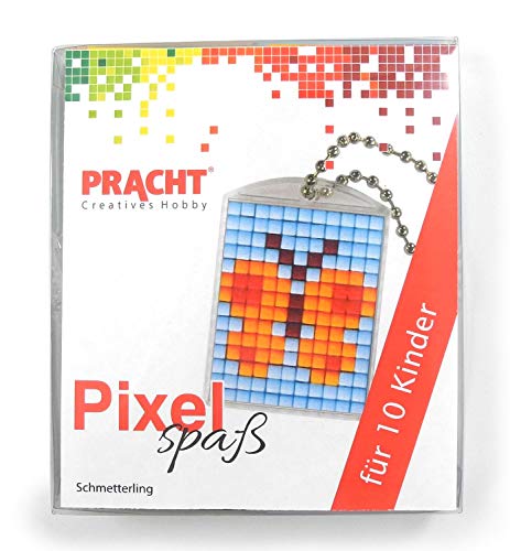 Pixel P90058-11501 Spaß Bastelset Schmetterling, 10 Medaillons zum Pixeln, einfaches Stecksystem ohne Bügeln und Kleben, für Kindergeburtstag, Bastelnachmittag, Schulen und Kitas Pixel P90058-11501 Spaß Bastelset Schmetterling, 10 Medaillons zum Pixeln, einfaches Stecksystem ohne Bügeln und Kleben, für Kindergeburtstag, Bastelnachmittag, Schulen und Kitas von Pracht Creatives Hobby