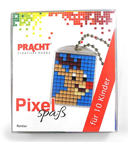 Pixel P90058-18501 Spaß Bastelset Rentier, mit 10 Medaillons zum Pixeln, einfaches Stecksystem ohne Bügeln und Kleben, für Kindergeburtstag, Bastelnachmittag, Schulen und Kitas Pixel P90058-18501 Spaß Bastelset Rentier, mit 10 Medaillons zum Pixeln, einfaches Stecksystem ohne Bügeln und Kleben, für Kindergeburtstag, Bastelnachmittag, Schulen und Kitas von Pracht Creatives Hobby