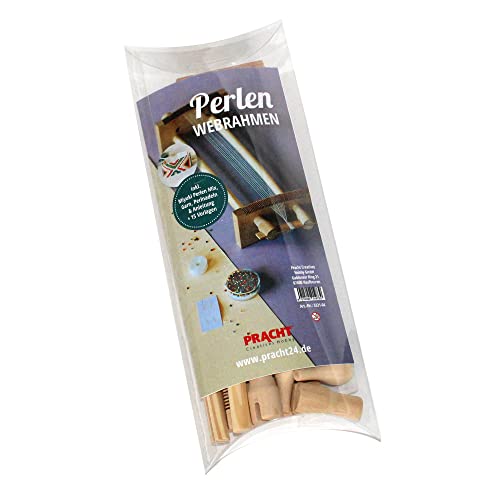 Pracht Creatives Hobby 3331-04 Webrahmen aus Holz, zum Perlenfädeln, zerlegt, mit Perlen (Miyukis), Nylonfaden, Nadel und Anleitung, zum Weben von Armbändern von Pracht Creatives Hobby